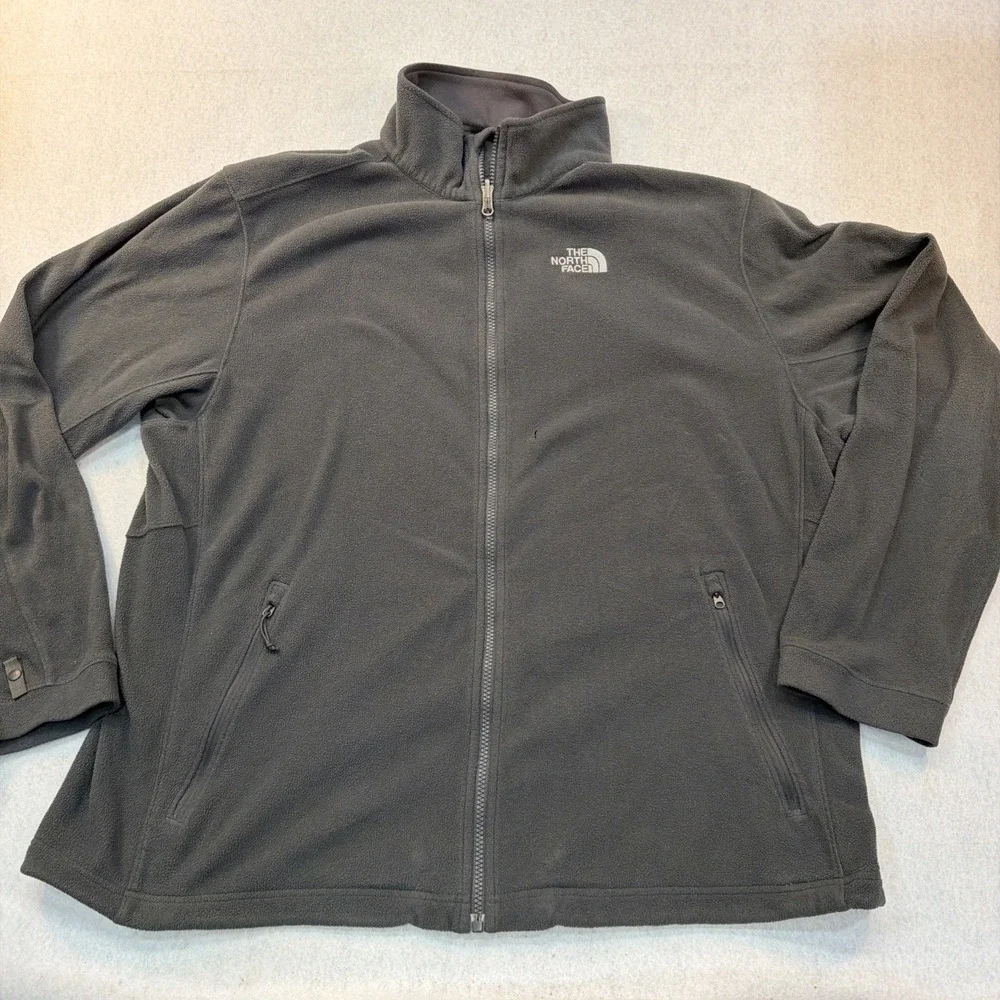 The North Face Jacket Mens Size XXL Gray WindWall Fleece Full Zip Outdoor